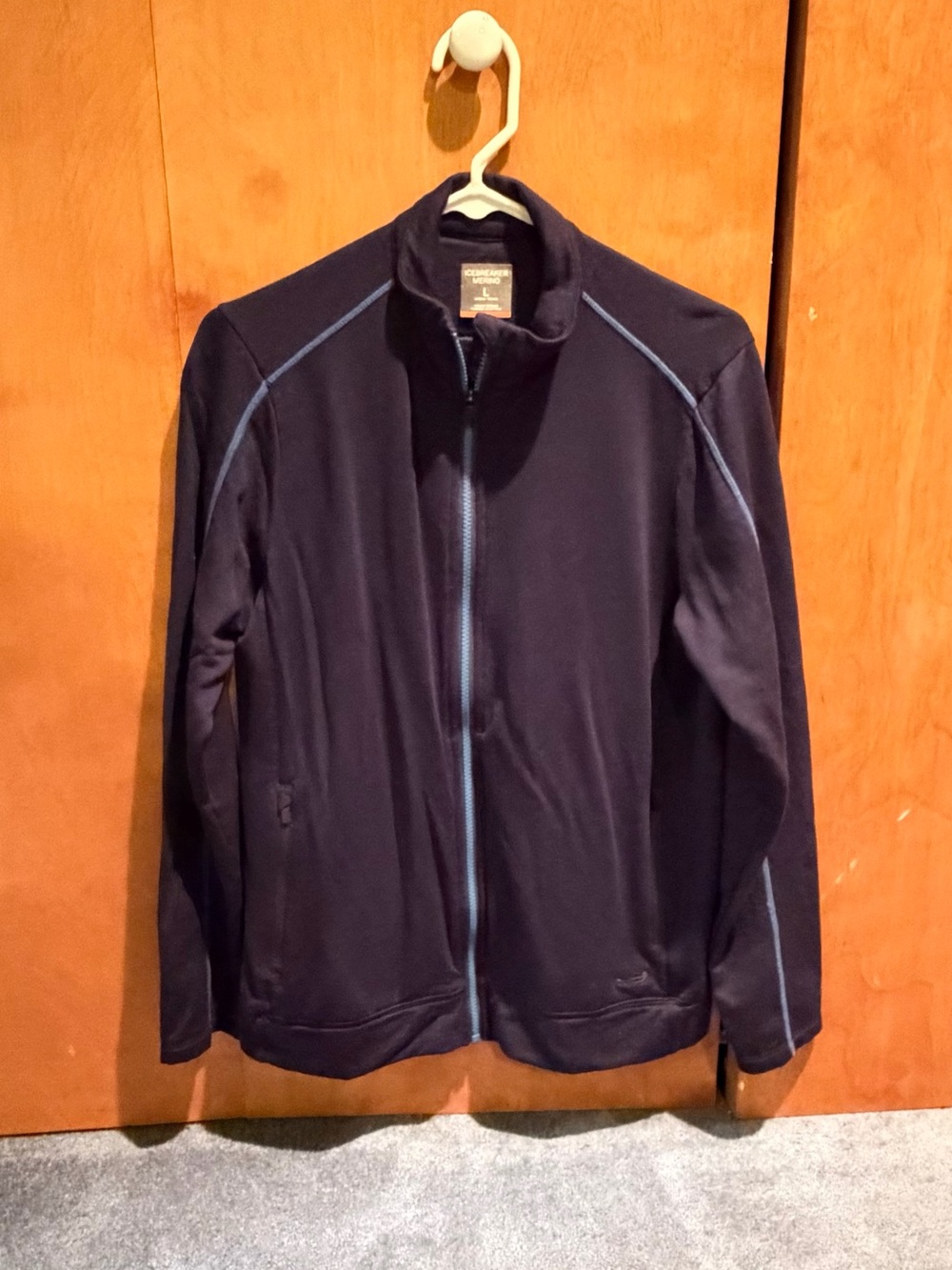 Icebreaker Navy Jacket with Light Blue Trim